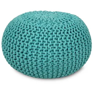 amagohome Sitzpouf Strickhocker Ø45 x 30 cm Beige