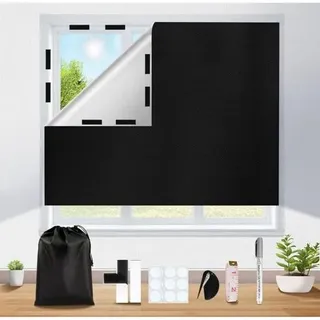 Verdunkelungsrollos 200 X 146 Cm – 420d Oxford-gewebe – Klettverschluss Ohne Bohren – Wärmedämmend Für Schlafzimmer Und Büro