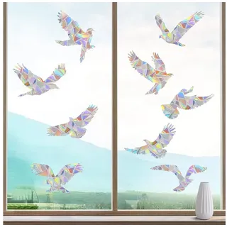 LuxusKollektion Fensterdekoration Fensteraufkleber Vogelschutz Prisma Vögel 9 Stück Regenbogen Farbe bunt
