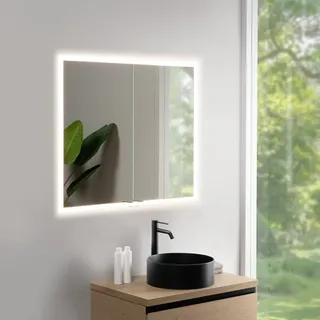 rivea Dia Spiegelschrank B: 80 cm mit 2 Türen, mit umlaufender Beleuchtung, BR0537MI+BN0477MI,