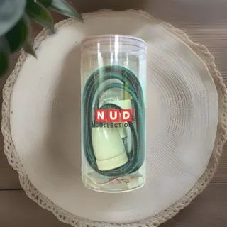 Pendelleuchte Keramik Fassung NUD Classic weiss 3m Braun Türkis Netzstoff DESIGN