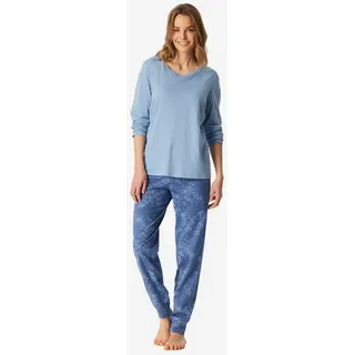 SCHIESSER Pyjama floral Blau 5XL
