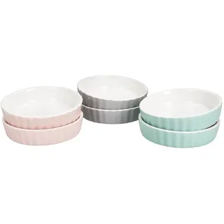 Mambocat 6er Set Crème Brûlée-Förmchen Emilia Rosa/Mint/Grau 11,5 cm