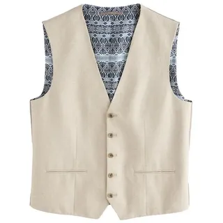 Next Anzugweste Weste aus strukturierter Leinenmischung (1-tlg) beige 102 (GB: 40L)