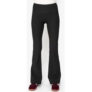 SASSYCLASSY Flare Leggings mit Rippstruktur in Schwarz | Gr.: M