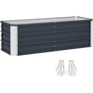 Outsunny Hochbeet 125 x 47 x 40 cm Kohlegrau
