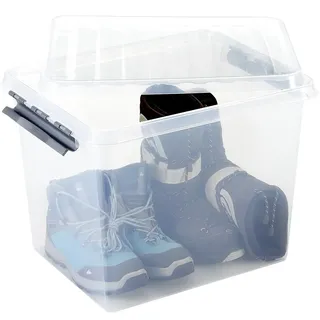 SUNWARE Q-Line Aufbewahrungsbox 50 x 40 x 38 cm 3-tlg. transparent/grau