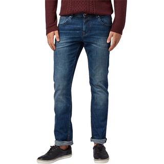 Tom Tailor Denim Herren Jeans Aedan Straight Fit Blau Normaler Bund Reißverschluss W 28 L 32