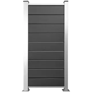 HORI® Design WPC Sichtschutz | Stecksystem Zaun | Gartenzaun & Lamellenzaun | Windschutz Zaunelemente | Modernes Design für Garten & Terrasse I 90 x 180 cm I Anthrazit