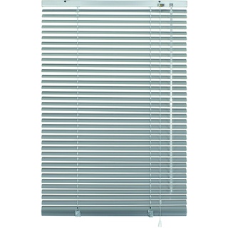 GARDINIA Alu-Jalousie, Sichtschutz, Lichtschutz, Blendschutz, Wand- und Deckenmontage, Aluminium-Jalousie, Silber, 60 x 140 cm (BxH)