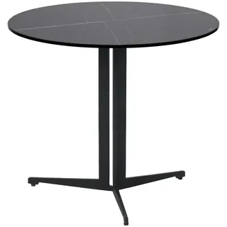 Novel Couchtisch, Schwarz, Metall, Glas, Keramik, rund, Säule, 58x50x58 cm, Wohnzimmer, Wohnzimmertische, Couchtische, Couchtische Glas