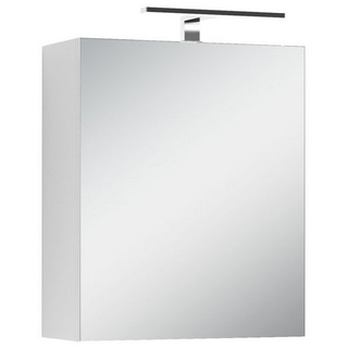 byLIVING Spiegelschrank SPREE (Breite 40, 50, 60, 70 oder 80 cm, in Weiß mit Spiegeltür) mit Beleuchtung, Viel Stauraum weiß 50,0 cm x 60,0 cm x 20,0 cm
