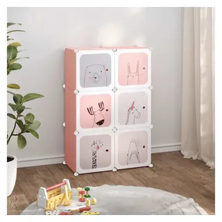 vidaXL Kinderschrank Modular mit 6 Würfeln Rosa PP