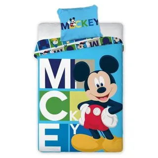 Disney Mickey Maus Bettwäsche-Set Bettbezug 140x200 cm & Kissenbezug 63x63 cm, 100% Mikrofaser