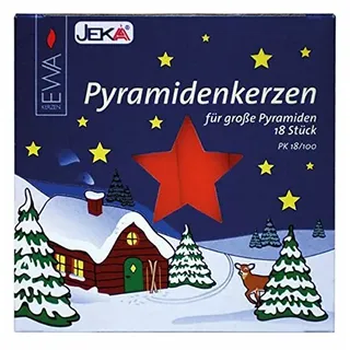 JEKA-Kerzen - Pyramidenkerzen fr groe Pyramiden, 17,2x105mm, 18 Stck/Packung, Rot, Unparfmiert