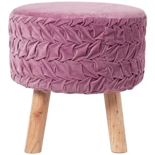 Homescapes Hocker Lyla Samt 41 x 40 x 41 cm Mauve