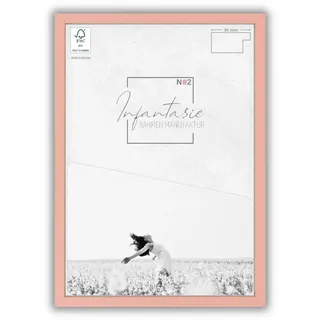 Infantasie 'N°2' Bilderrahmen DIN A1 59,4x84,1 handgefertigt nach Maß | Rosa Pastell | MDF Holz-Design Collage Rahmen inkl. Kunstglas und Metall Aufhänger (Querformat & Hochformat)