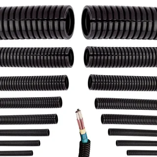 Megaastore Universeller Flexibles Wellrohr | Länge: 5 10 25 oder 50 m Kabelschutz Schutz Rohr Geschlitzt Auswahl: (Ø 25 mm innen/Ø 32 mm außen / 25m Meter)
