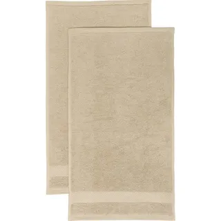Erwin Müller Gästehandtuch Gästetuch "Sindelfingen" 2er-Pack, Frottier, Walk-Frottier kochfest Uni braun