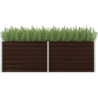 vidaXL Garten-Hochbeet verzinkter Stahl rechteckig 240 x 80 x 77 cm Braun 
