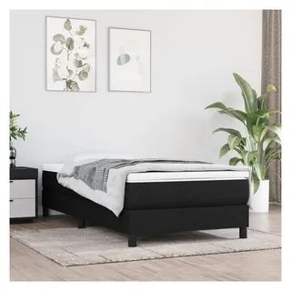 vidaXL Boxspringbett mit Matratze Schwarz 90x200 cm Stoff