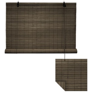 Bambusrollo 60x160cm in dunkelbraun - Fenster Sichtschutz Bambus Rollos (ohne Klemmhalter) | VICTORIA M