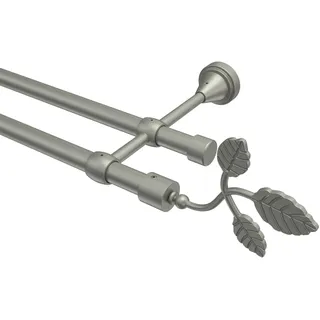 GARDINENSTANGE Primus Alessia 260 cm (geteilt in 2 x 130 cm), 2-läufig (ohne Ringe), 16 mm Ø Chrom matt