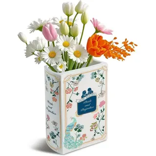 FELIXLEO Dekovase Keramik Buchvase Blumenvase Buchform Regal Deko Bücher Deko Mittel (1 St)