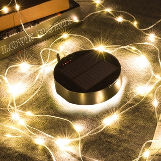 ZWOOS Solar Campinglampe mit 8M 80 LED Lichterkette【400 lm, IP44, bis zu 12h Leuchtdauer 】 Wiederaufladbarer USB-Akku -Outdoor Lampe - Ideal für Camping, Zeltbeleuchtung,Terrassendekoration
