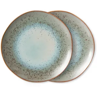 HKliving - 70's Teller, Ø 27,5 cm, mineral (2er-Set)