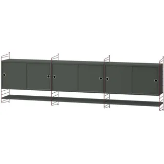 Sideboard wandmontage mit Regalböden Dunkelrot Dunkelgrau