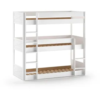 58 aufm Kessel Etagenbett Karyl 206 x 105 x 200 cm Kiefer massiv lackiert weiß