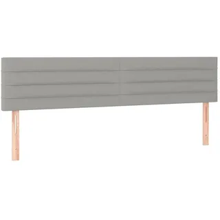 vidaXL Kopfteile 2 Stk. Hellgrau 80x5x78/88 cm Stoff