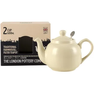 London Pottery Farmhouse Teekanne mit Teesieb, Keramik, Elfenbein, 2 Tassen (600 ml) [Parallel importiertes Produkt]
