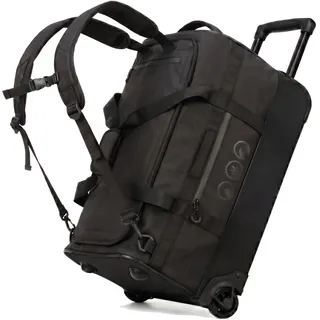 Rucksack mit Rollen 3-in-1 Handgepäck wasserabweisend - Reisetasche mit Rollen | Flow Reise-Rucksack Handgepäck-Trolley, Reisetasche für Herren & Damen aus hochwertigem Ripstop schwarz