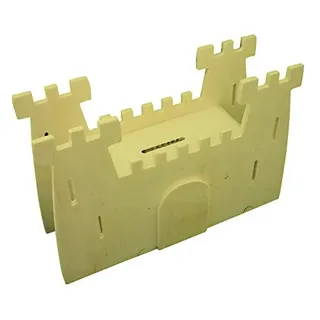 Spardose aus Holz - Motiv Schloss - Spartruhe blanko zum Bemalen & Selbstgestalten, 20x6,5x13,5cm