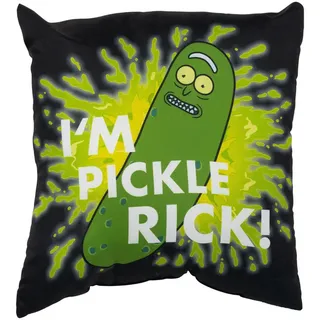 Rick and Morty Pickle Rick Kissen 40 x 40 cm Schwarz