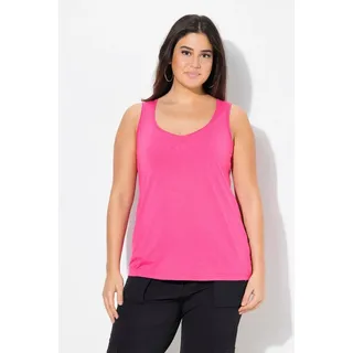 Ulla Popken Damen große Größen Übergrößen Plus Size Top, Modalmix, Herzausschnitt, ärmellos pink 54+ 837570512-54+ - 54-56