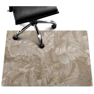 Tulup Bodenschutzmatte Bodenschutzmatte Für Bürostuhl Blätter in zartem Stil Fußbodenschutz 100 cm x 70 cm