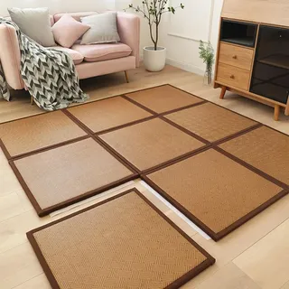 Traditionelle japanische Tatami-Matte, Tatami, faltbar, Rattan, traditionelle Tatami-Matte, rutschfeste Teppichunterlage, bequeme Schlaf-/Ruhematte for Wohnzimmer, Spielzimmer, Schlafzimmer(C,60x60cm)