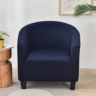 Morbuy Sesselhussen 1 Sitz, Stretch Sesselbezug Universal Sesselschoner Elastisch Sesselüberwurf Sofahusse mit Armlehnen für Clubsessel Loungesessel Cocktailsessel (Marineblau)