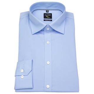 OLYMP Businesshemd No 6 stark tailliert Button-Down-Kragen blau