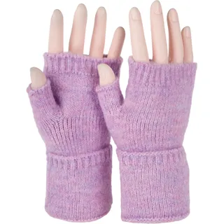 Stylebreaker Fingerlose Strickhandschuhe Lila Einheitsgröße