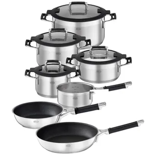 RÖSLE 91966 Topfset 7tlg. Silence Pro Edelstahl mit 20 cm und 28 cm Pfanne
