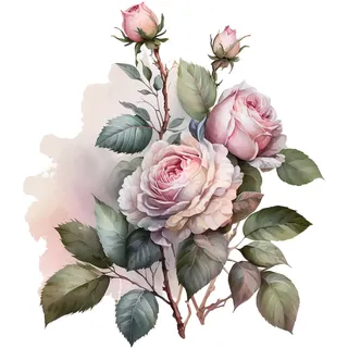GRAZDesign Wandtattoo Blumen Rosen Wandaufkleber Wanddeko für Schlafzimmer Wohnzimmer Sofa Hintergrund - 65x57cm