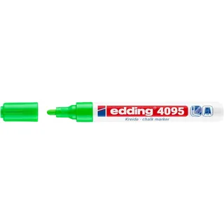 edding 4095 Kreidemarker - hell-grün - 1 Kreidestift - Rundspitze 2-3 mm - Kreidestift für Tafel abwischbar - zum Beschriften von Fenster, Glas, Spiegel - Tafelstift mit deckenden Farben