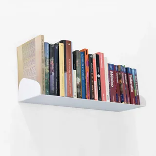 Luka Wandregal weiß Metall 60 cm | Modular, Unsichtbar & Schwebendes Bücherre...