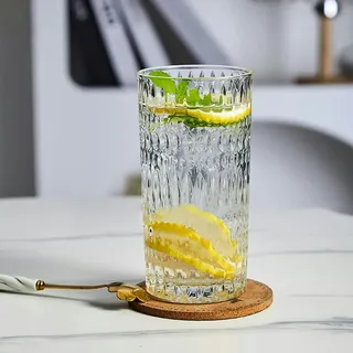 Glas Retro Kristallglas Whiskyglas Wasserbecher Weinglas Saftbecher groß 400ml
