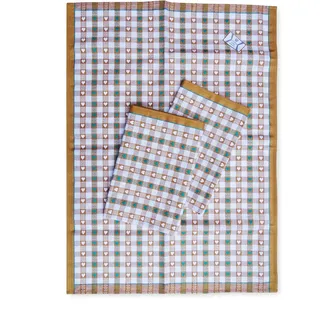 Ross Geschirrtuch Kleine Bauern-Herzchen Halbleine 3er Pack Beige