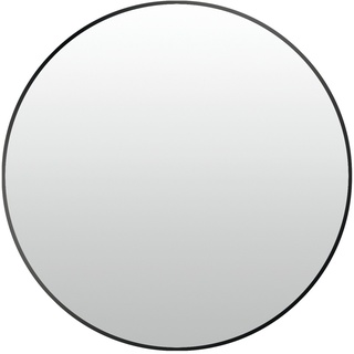 Spiegel , schwarz , Metall , Maße (cm): B: 75 H: 75 T: 5,5